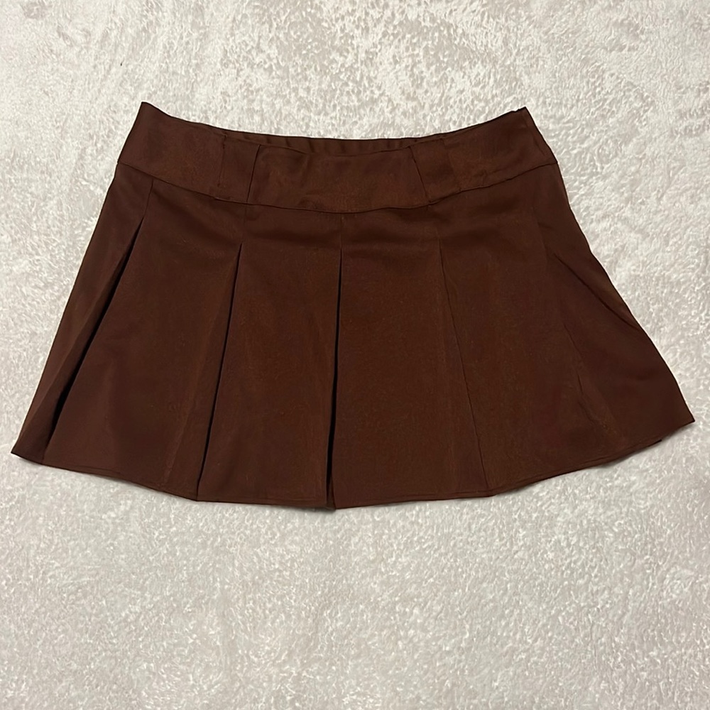 NWOT Wild Fable Brown Pleated Mini Skirt | XL